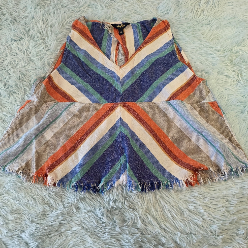 Indigo Rein Multicolor Striped Sleeveless Top XL